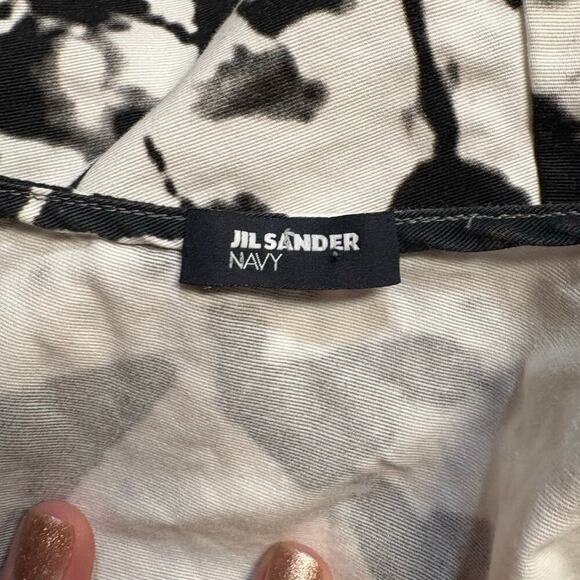 Jil Sander Navy Black/White Abstract Fit n Flare Sleeveless Mini Dress - 38 / 8 - Picture 7 of 10